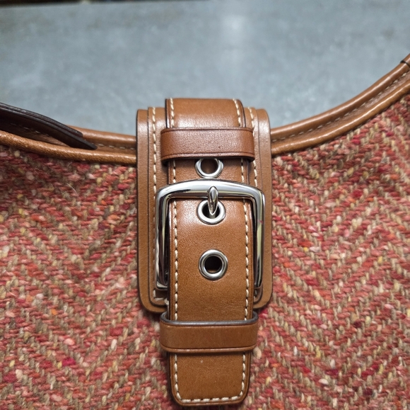 Coach Vintage F11214 Soho Hampton Orange Tweed Flap Hobo Bag - Picture 3 of 8